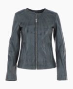 Women's Leather Jacket Grey Cordova