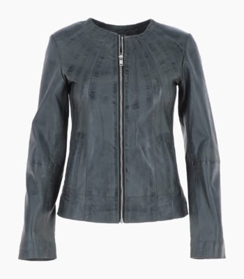 Women's Leather Jacket Grey Cordova