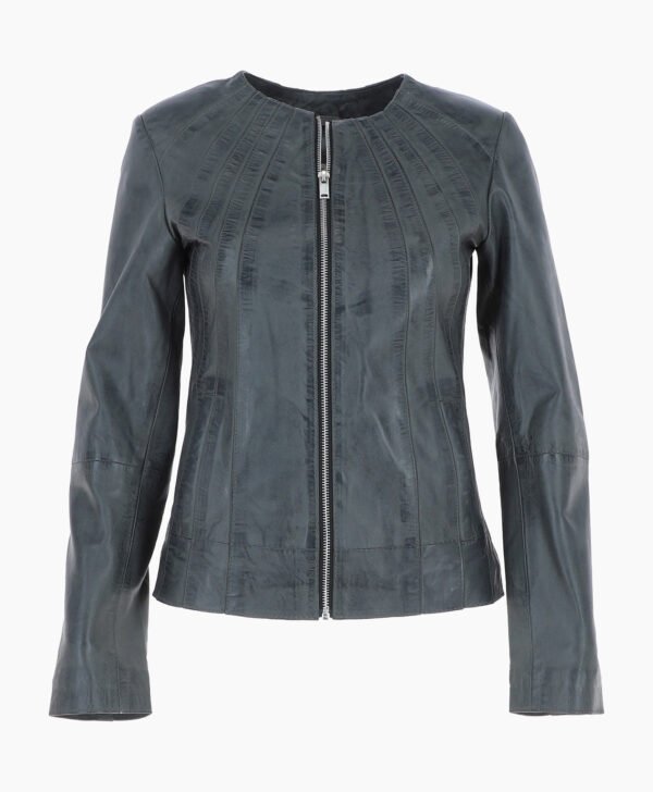 Women's Leather Jacket Grey Cordova