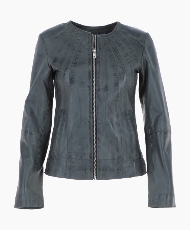 Women's Leather Jacket Grey Cordova
