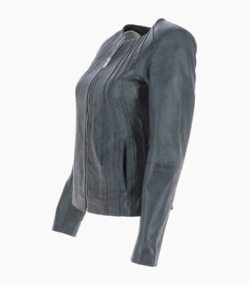 Women's Leather Jacket Grey Cordova