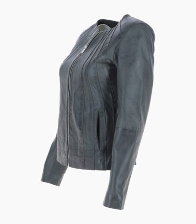 Women's Leather Jacket Grey Cordova
