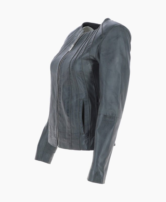 Women's Leather Jacket Grey Cordova