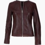 Women's Leather Jacket Maroon Cordova