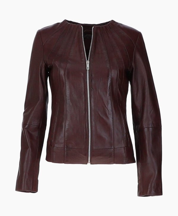 Women's Leather Jacket Maroon Cordova