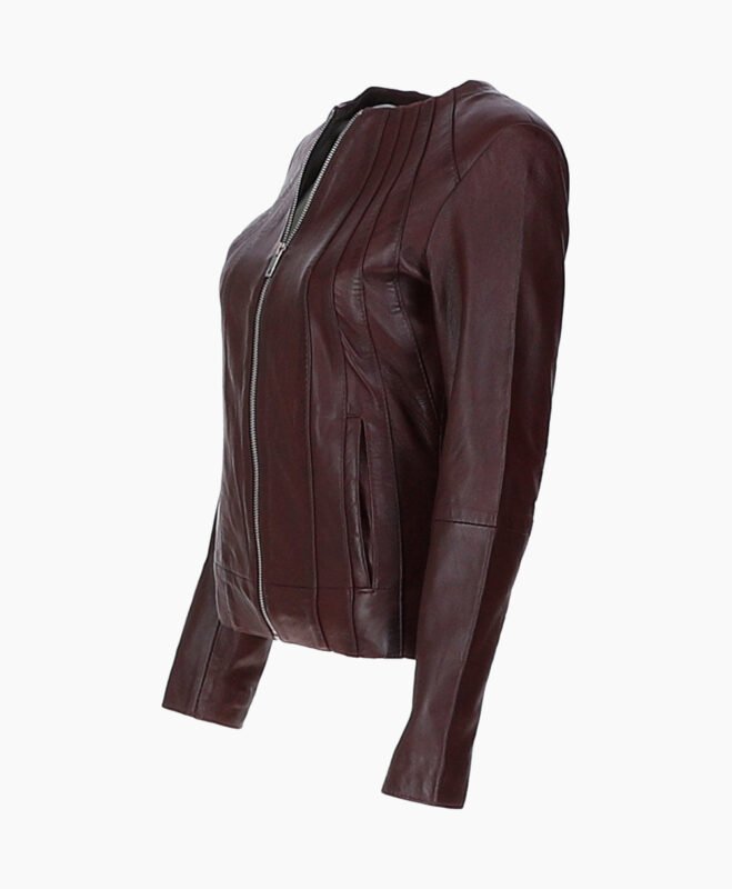 Women's Leather Jacket Maroon Cordova