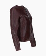 Women's Leather Jacket Maroon Cordova