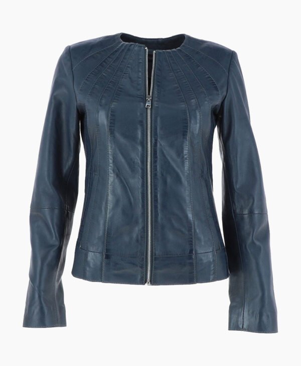 Women's Leather Jacket Navy Cordova