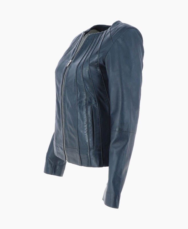 Women's Leather Jacket Navy Cordova