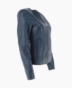 Women's Leather Jacket Navy Cordova