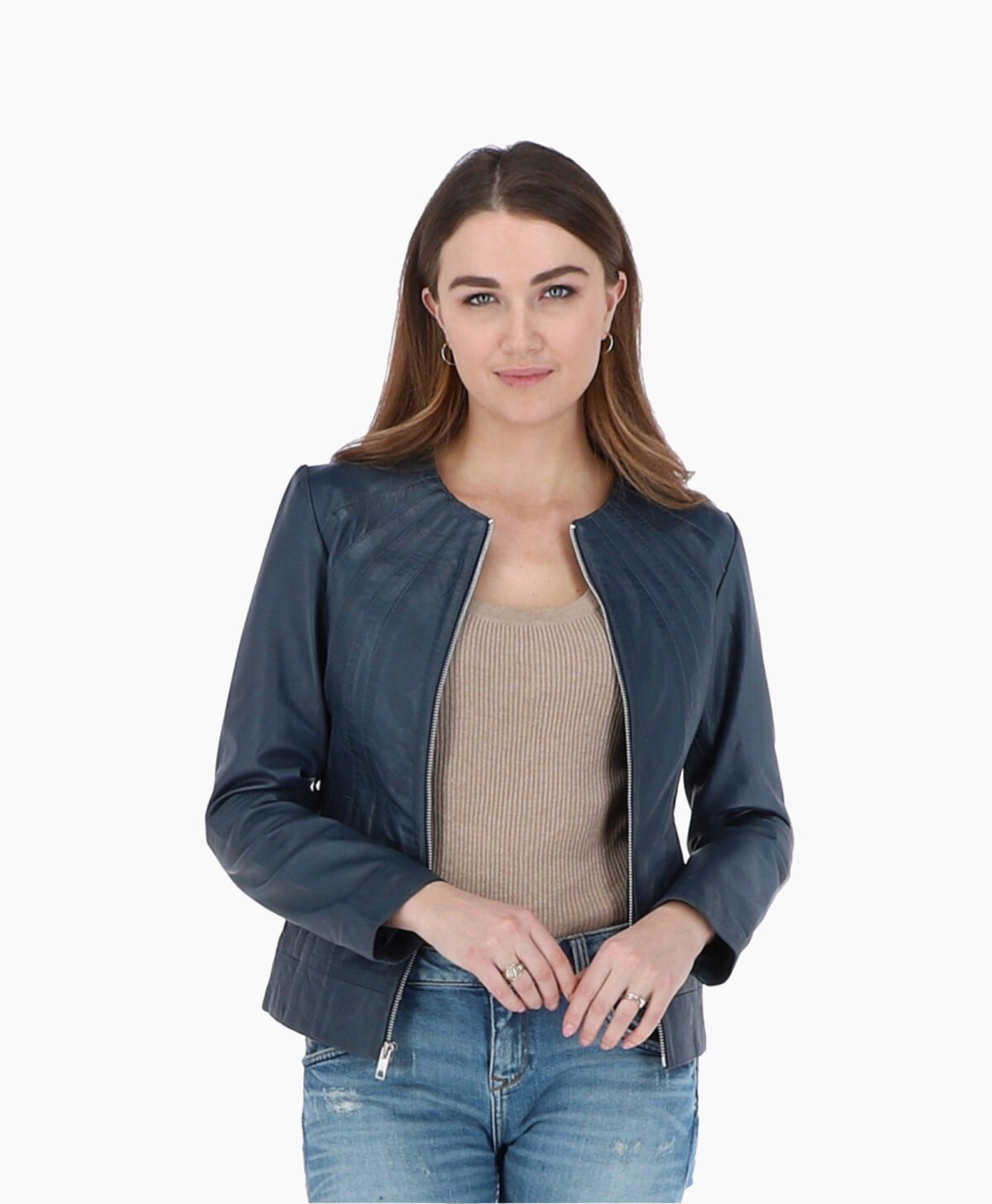 Women's Leather Jacket Navy Cordova Women's Leather Jacket Navy Cordova