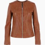 Women's Leather Jacket Tan Cordova