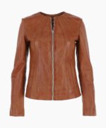 Women's Leather Jacket Tan Cordova