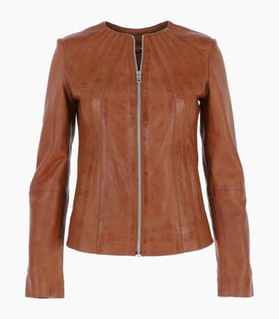 Women's Leather Jacket Tan Cordova