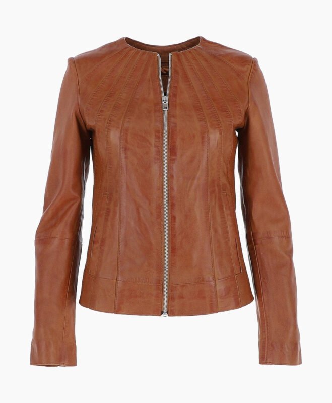 Women's Leather Jacket Tan Cordova