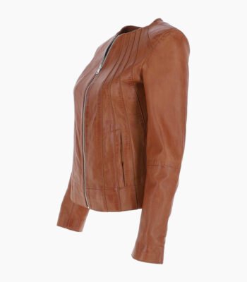Women's Leather Jacket Tan Cordova