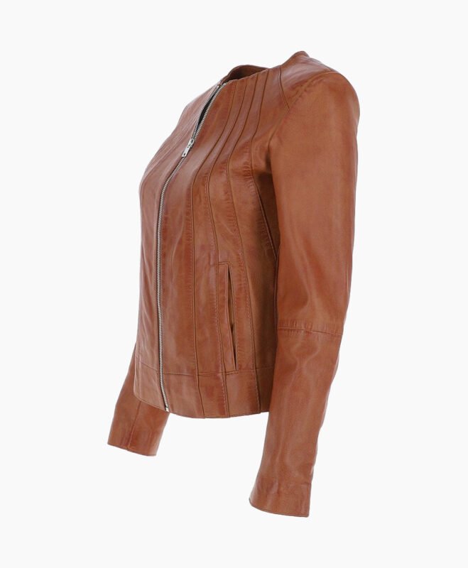 Women's Leather Jacket Tan Cordova