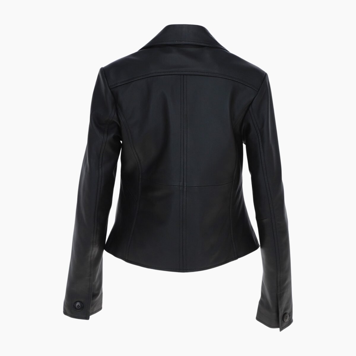 Womens Leather Blazer Jacket Black Alameda