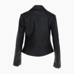 Womens Leather Blazer Jacket Black Alameda