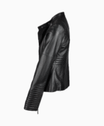 Women's Leather Biker Jacket Black Rogers