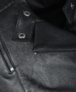 Women's Leather Biker Jacket Black Rogers