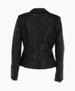 Women's Leather Blazer Jacket Black Alameda