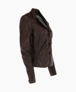 Women's Leather Blazer Jacket Brown Alameda
