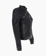 Women's Leather Biker Jacket Black Arcadia
