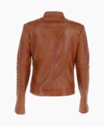 Women's Leather Biker Jacket Tan Arcadia