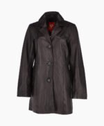 Women's Leather Coat Black Barstow