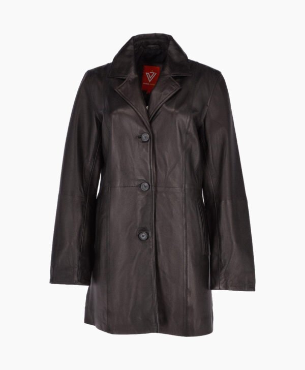 Women's Leather Coat Black Barstow