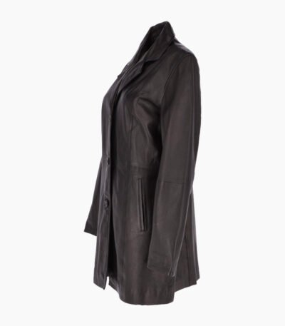 Women's Leather Coat Black Barstow