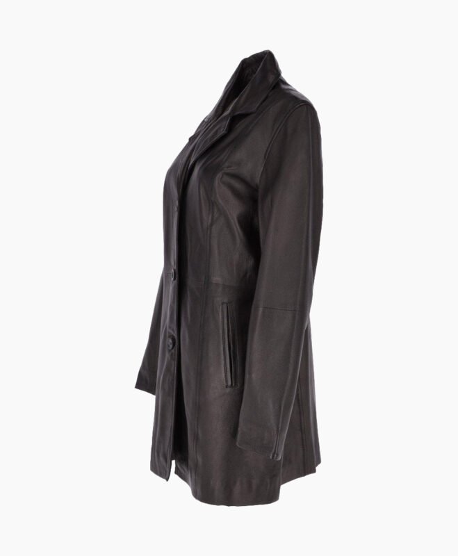 Women's Leather Coat Black Barstow