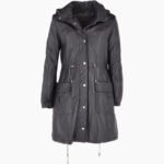 Women's Leather Coat Black Belmont