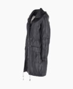 Women's Leather Coat Black Belmont