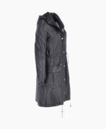 Women's Leather Coat Black Belmont