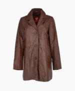 Women's Leather Coat Brown Barstow