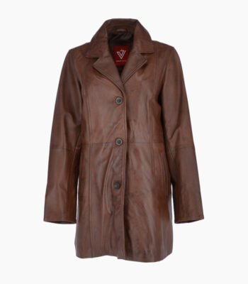 Women's Leather Coat Brown Barstow