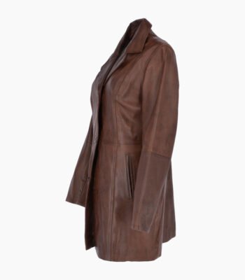 Women's Leather Coat Brown Barstow