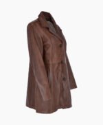 Women's Leather Coat Brown Barstow
