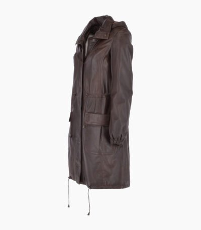 Women's Leather Coat Brown Belmont