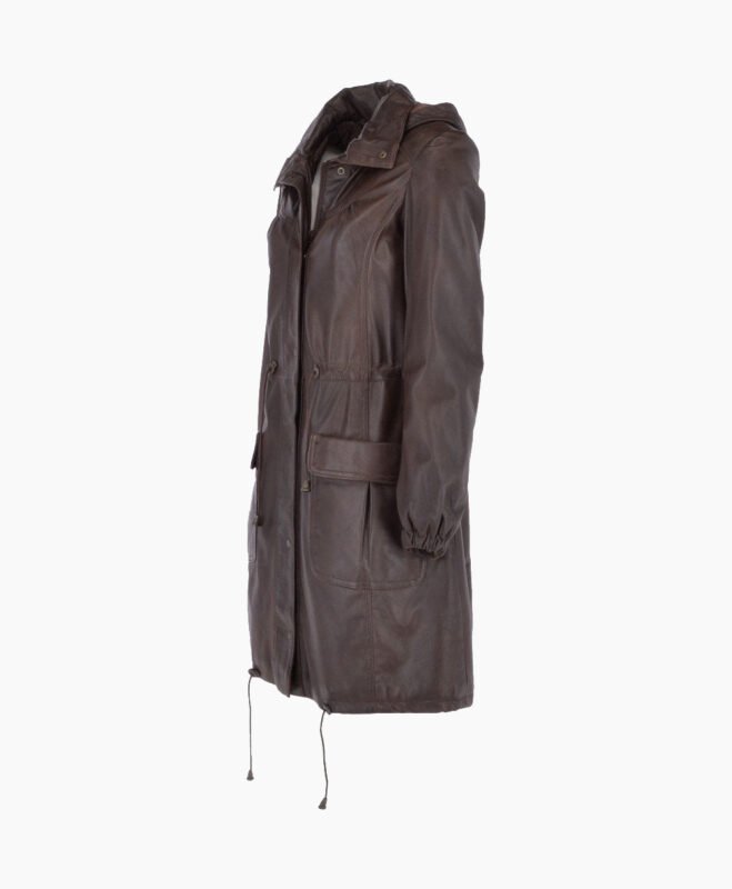 Women's Leather Coat Brown Belmont