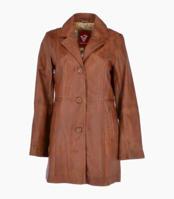 Women's Leather Coat Tan Barstow