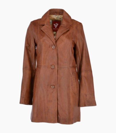 Women's Leather Coat Tan Barstow
