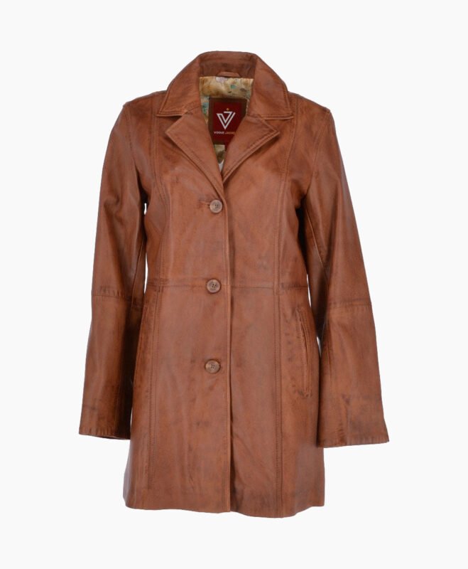 Women's Leather Coat Tan Barstow
