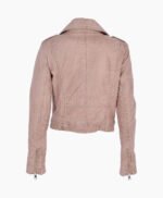 Women's Leather Biker Jacket Beige Calexico