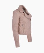 Women's Leather Biker Jacket Beige Calexico