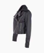 Women's Leather Biker Jacket Black Calexico