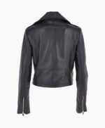 Women's Leather Biker Jacket Black Calexico