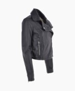 Women's Leather Biker Jacket Black Calexico